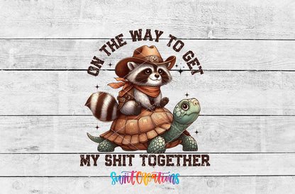 On the Way to Get My Shit Together artwork detail for the finished 16 oz tumbler