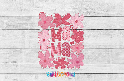 Floral Mama Coquette artwork detail for the finished 16 oz tumbler