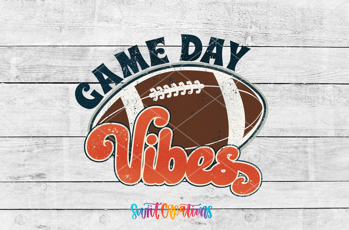 Football Game Day Vibes artwork detail for the finished 16 oz tumbler