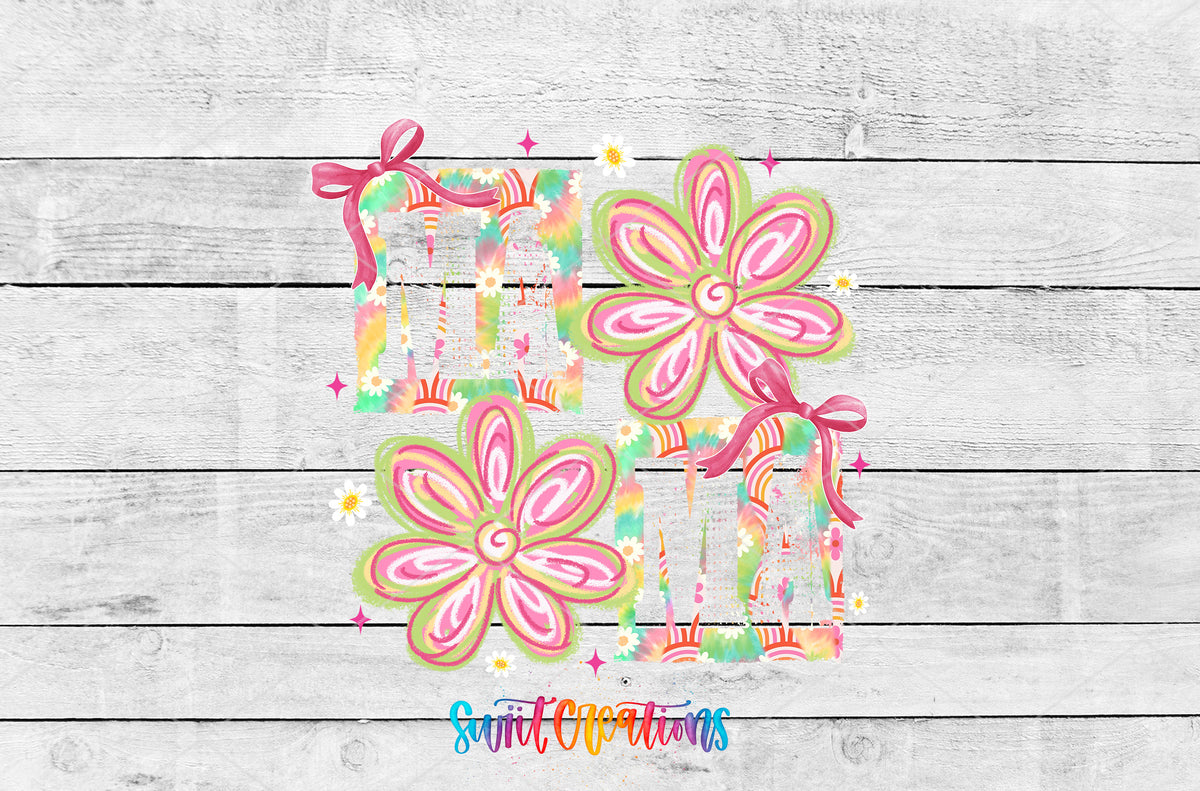 Mama Floral artwork detail for the finished 16 oz tumbler
