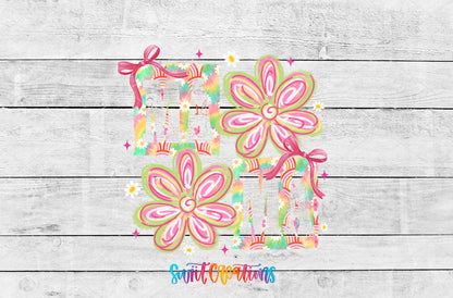 Mama Floral artwork detail for the finished 16 oz tumbler