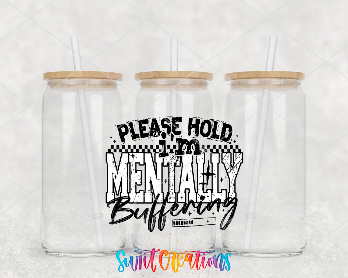 Mentally Buffering Black clear glass tumbler group mockup with bamboo lids and straws