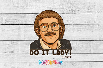 Do It Lady artwork detail for the finished 16 oz tumbler
