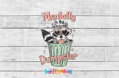 Mentally in the Dumpster artwork detail for the finished 16 oz tumbler