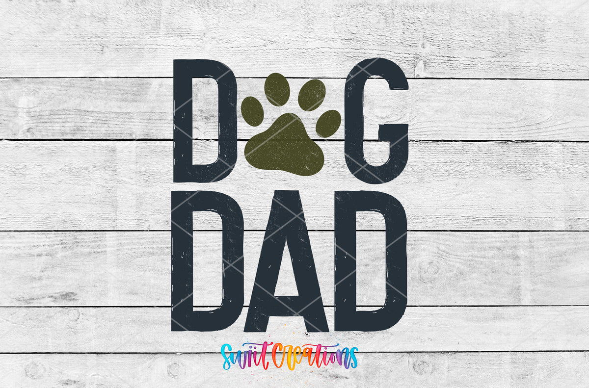 Dog Dad artwork detail for the finished 16 oz tumbler