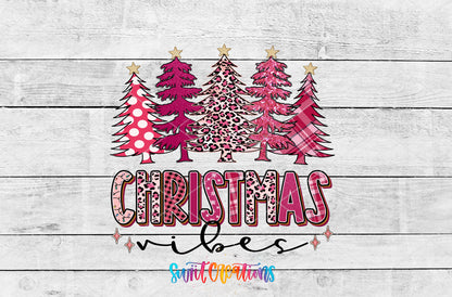 Christmas Vibes artwork detail for the finished 16 oz tumbler