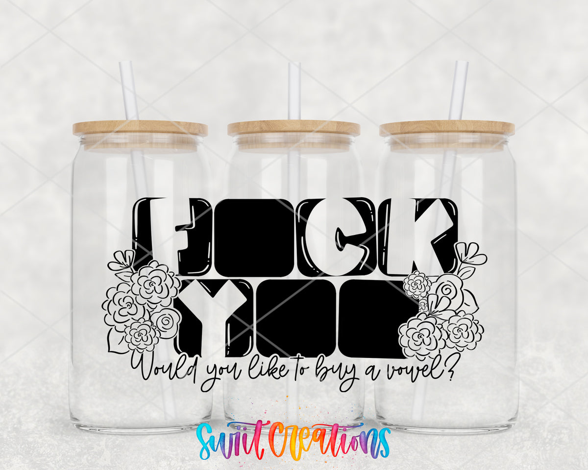 Would You Like to Buy a Vowel clear glass tumbler group mockup with bamboo lids and straws