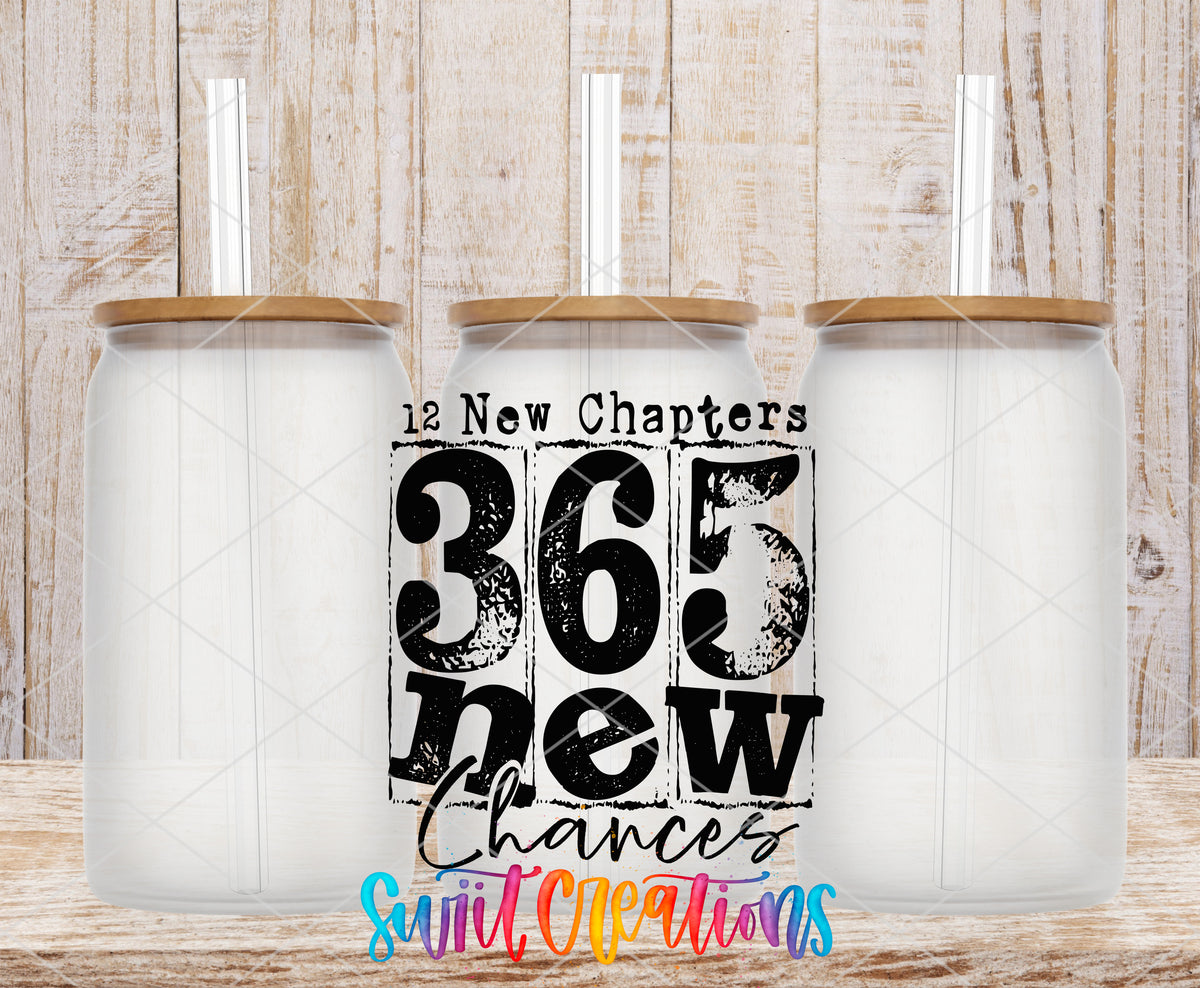 Twelve New Chapters frosted glass tumbler mockup with bamboo lids and straws