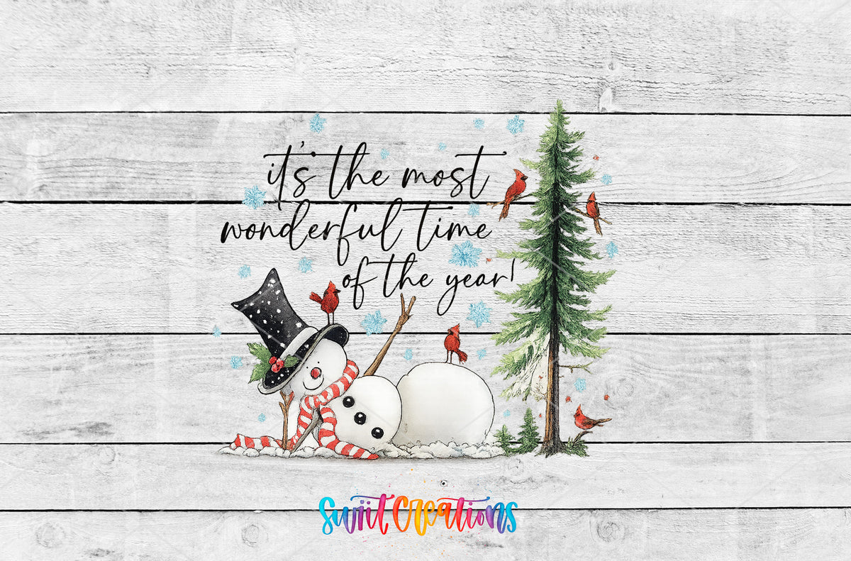 It's the Most Wonderful Time of the Year artwork detail for the finished 16 oz tumbler