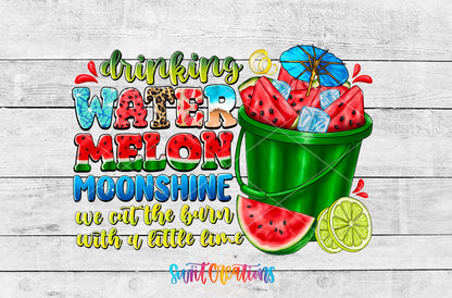 Drinking Watermelon Moonshine artwork detail for the finished 16 oz tumbler