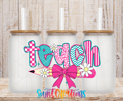 Teach frosted glass tumbler mockup with bamboo lids and straws