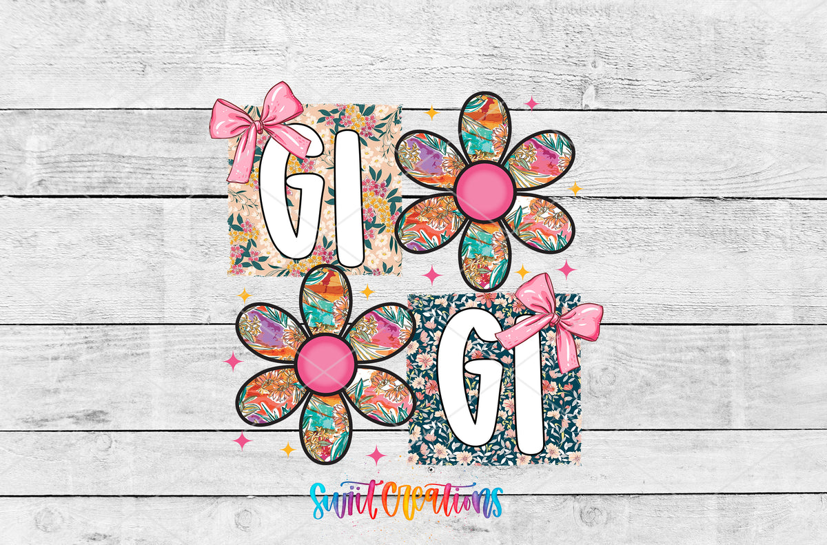Gigi artwork detail for the finished 16 oz tumbler