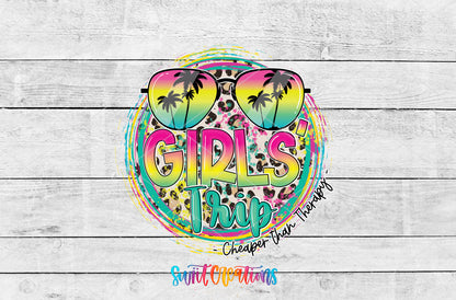 Girls Trip artwork detail for the finished 16 oz tumbler