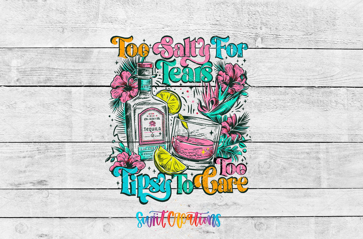 Too Salty to Care artwork detail for the finished 16 oz tumbler