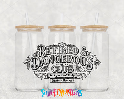 Retired clear glass tumbler group mockup with bamboo lids and straws