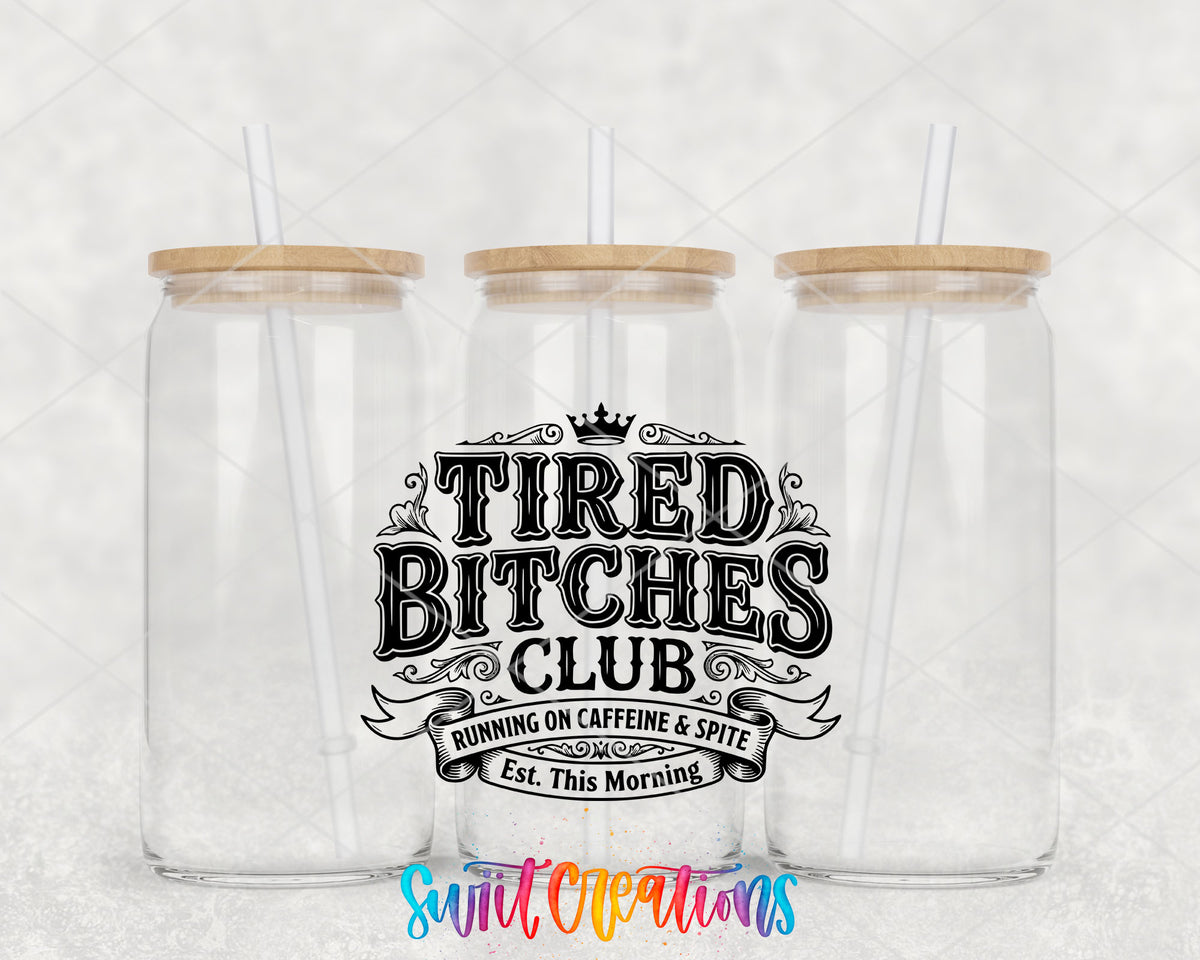 Tired clear glass tumbler group mockup with bamboo lids and straws