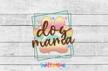 Dog Mama artwork detail for the finished 16 oz tumbler