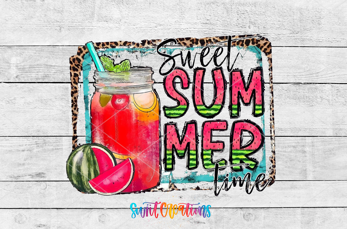 Sweet Summertime artwork detail for the finished 16 oz tumbler