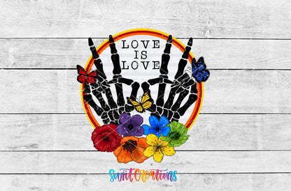 Love Is Love artwork detail for the finished 16 oz tumbler