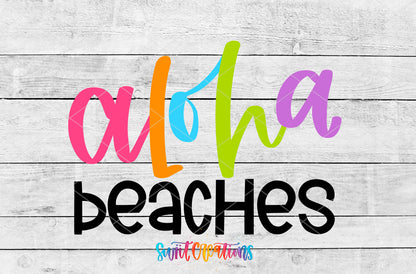 Aloha Beaches artwork detail for the finished 16 oz tumbler