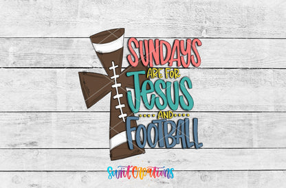 Sundays Jesus and Football artwork detail for the finished 16 oz tumbler