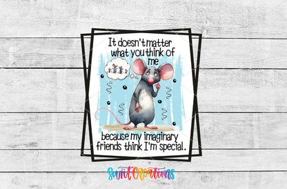 Imaginary Friends Mouse artwork detail for the finished 16 oz tumbler
