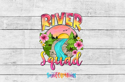 River Squad artwork detail for the finished 16 oz tumbler