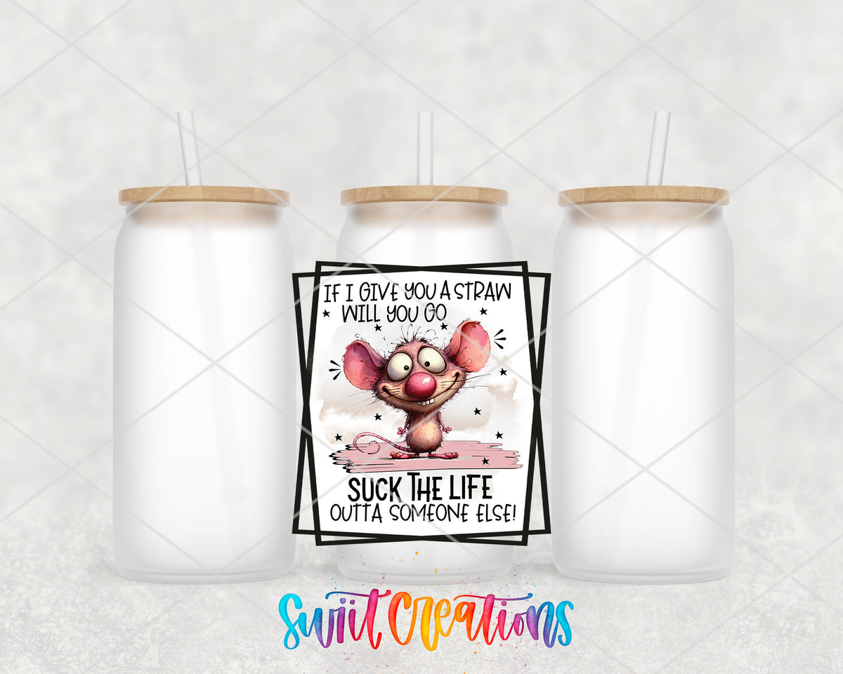 If I Give You a Straw frosted glass tumbler group view with lids and straws