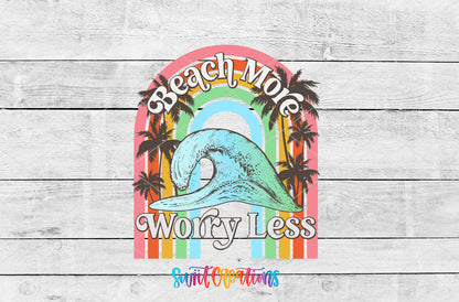 Beach More Worry Less Wave artwork detail for the finished 16 oz tumbler