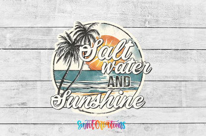 Salt Water and Sunshine Sunset artwork detail for the finished 16 oz tumbler