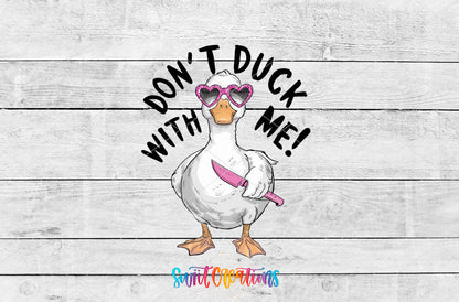 Do Not Duck With Me artwork detail for the finished 16 oz tumbler