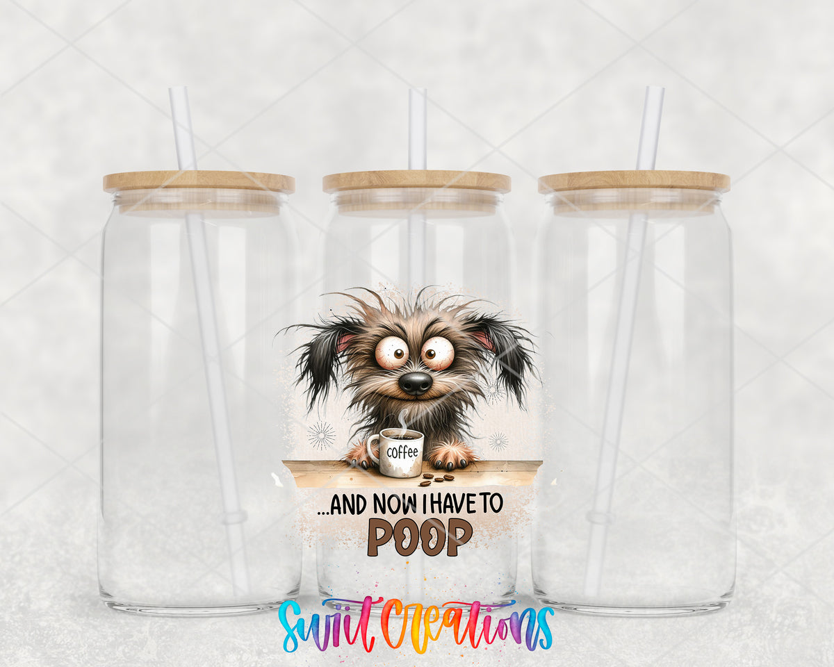 And Now I Have to Poop clear glass tumbler group mockup with bamboo lids and straws
