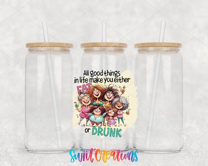 All Good Things in Life clear glass tumbler group mockup with bamboo lids and straws
