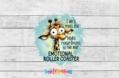 Emotional Roller Coaster Giraffe artwork detail for the finished 16 oz tumbler