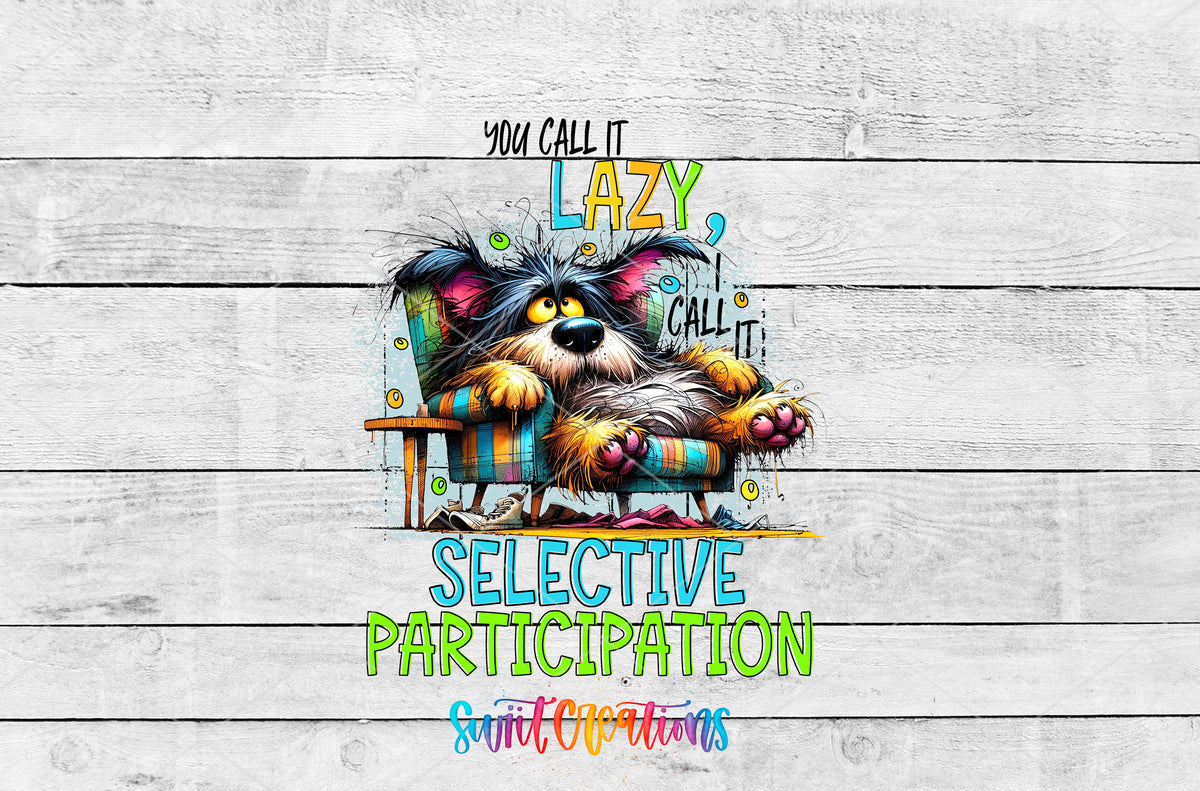 Selective Participation artwork detail for the finished 16 oz tumbler