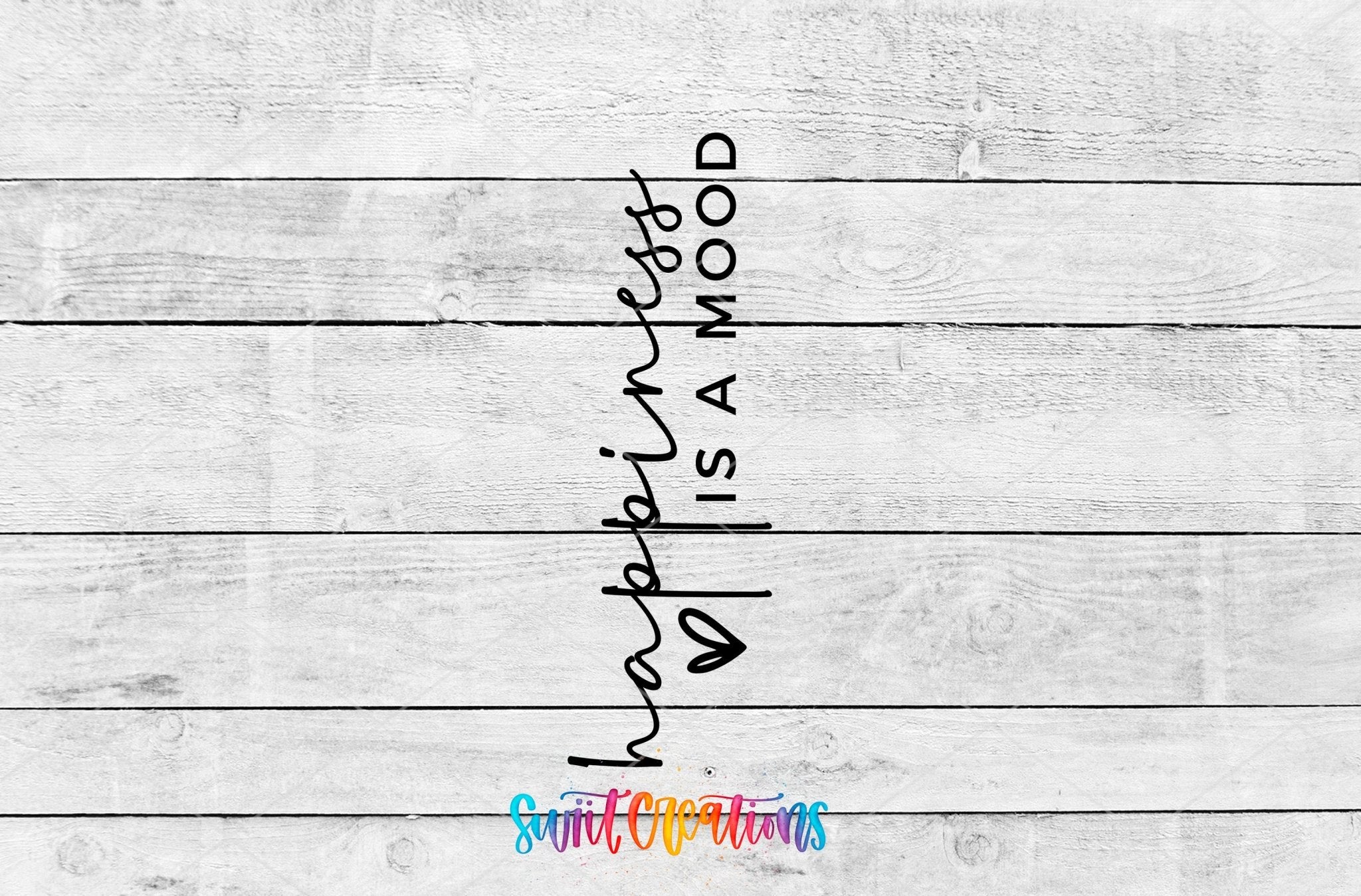 Happiness Is A Mood Motel Keychain UV DTF Transfer | Cute Script Heart Decal | MK796 - Swiit Creations