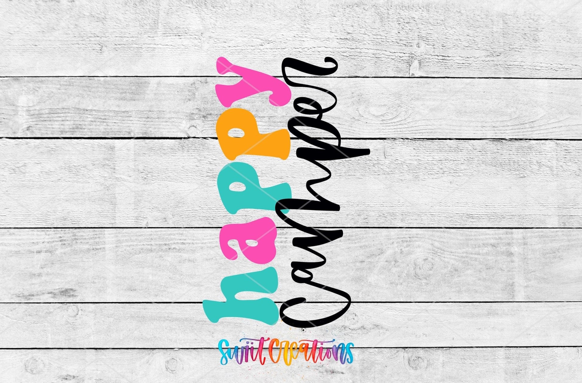 Happy Camper Motel Keychain UV DTF Transfer | Cute Retro Camping Design | MK1128 - Swiit Creations