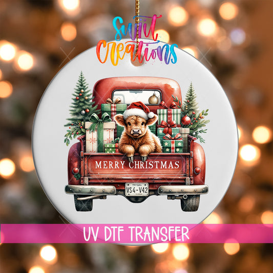 Highland Cow UV DTF Ornament Transfer | O-1736 - Swiit Creations