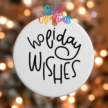 Holiday Wishes Christmas UV DTF Ornament Decal O-012 - Swiit Creations