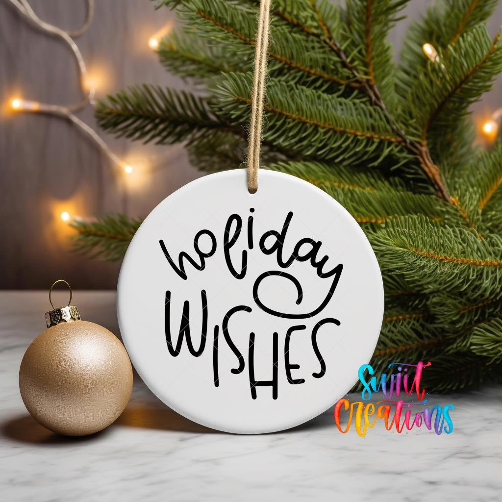 Holiday Wishes Christmas UV DTF Ornament Decal O-012 - Swiit Creations