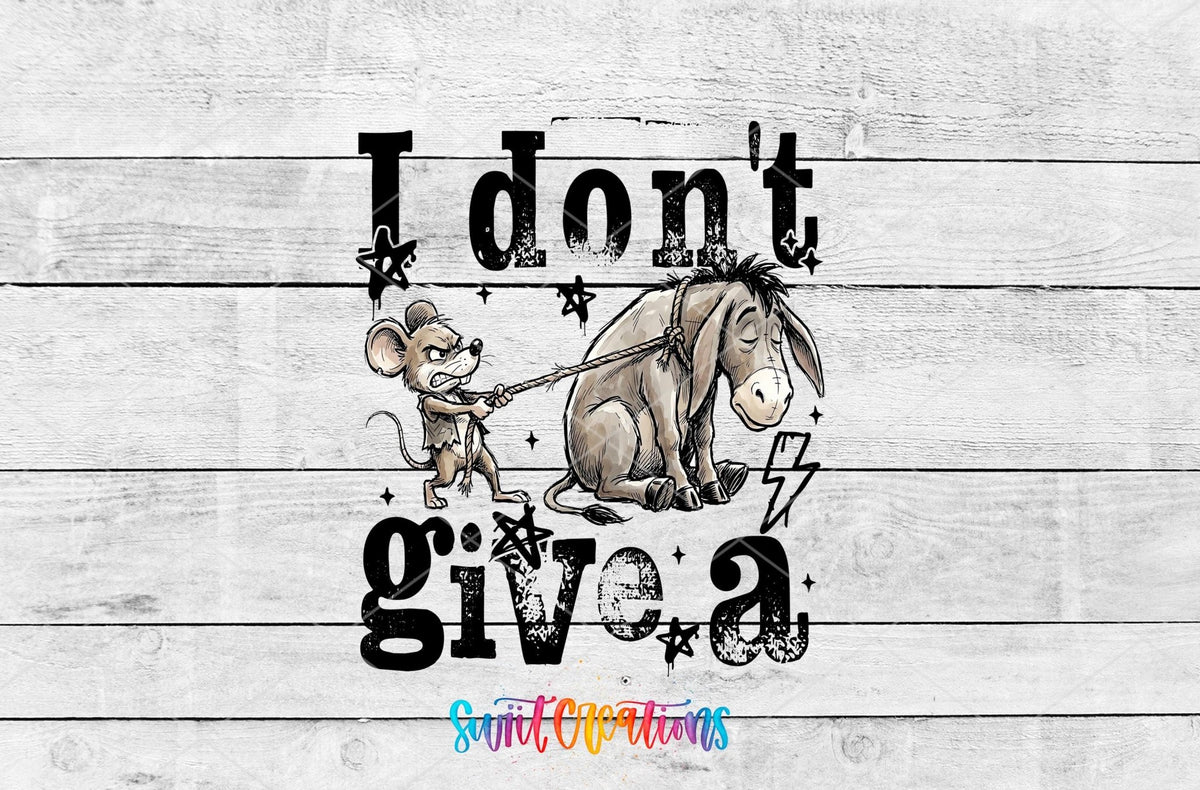 I Don't Give A Motel Keychain UV DTF Transfer | Funny Mouse Donkey Design | MK1922 - Swiit Creations