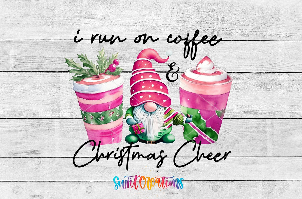 I Run On Coffee and Christmas Cheer UV DTF Cup Decal | UV1144 - Swiit Creations
