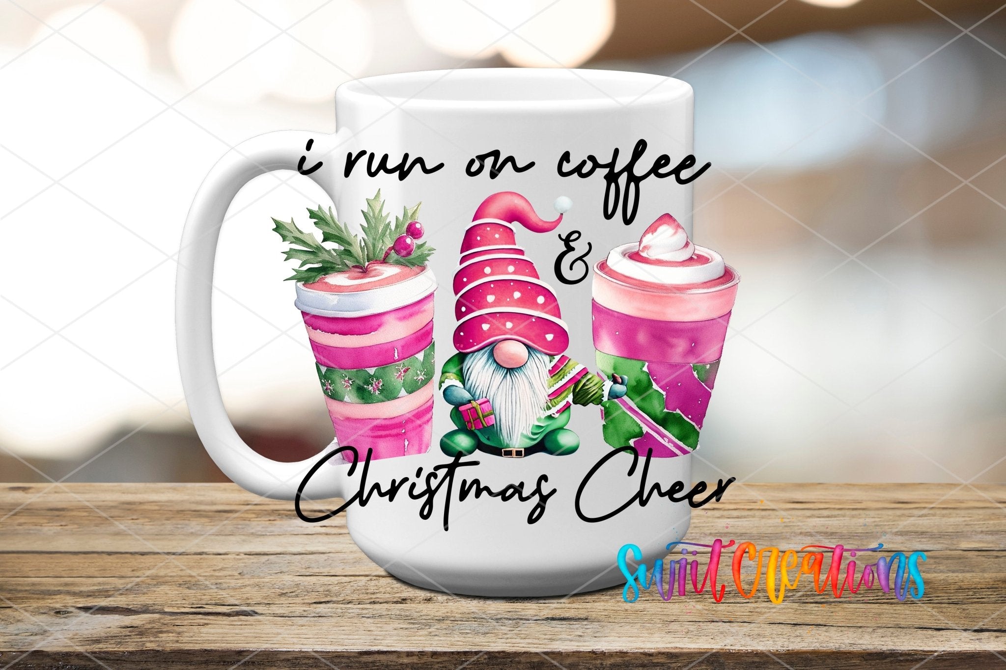 I Run On Coffee and Christmas Cheer UV DTF Cup Decal | UV1144 - Swiit Creations