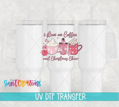 I Run On Coffee And Christmas Cheer UV DTF Decal | UV1153 - Swiit Creations