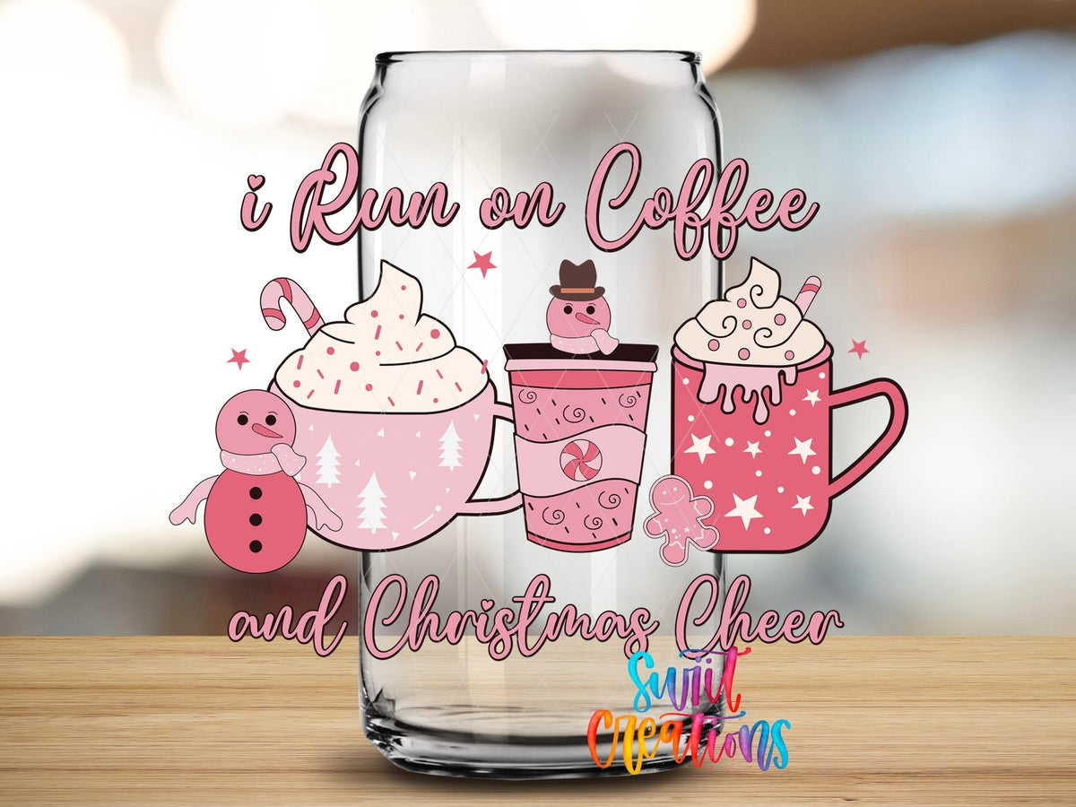 I Run On Coffee And Christmas Cheer UV DTF Decal | UV1153 - Swiit Creations