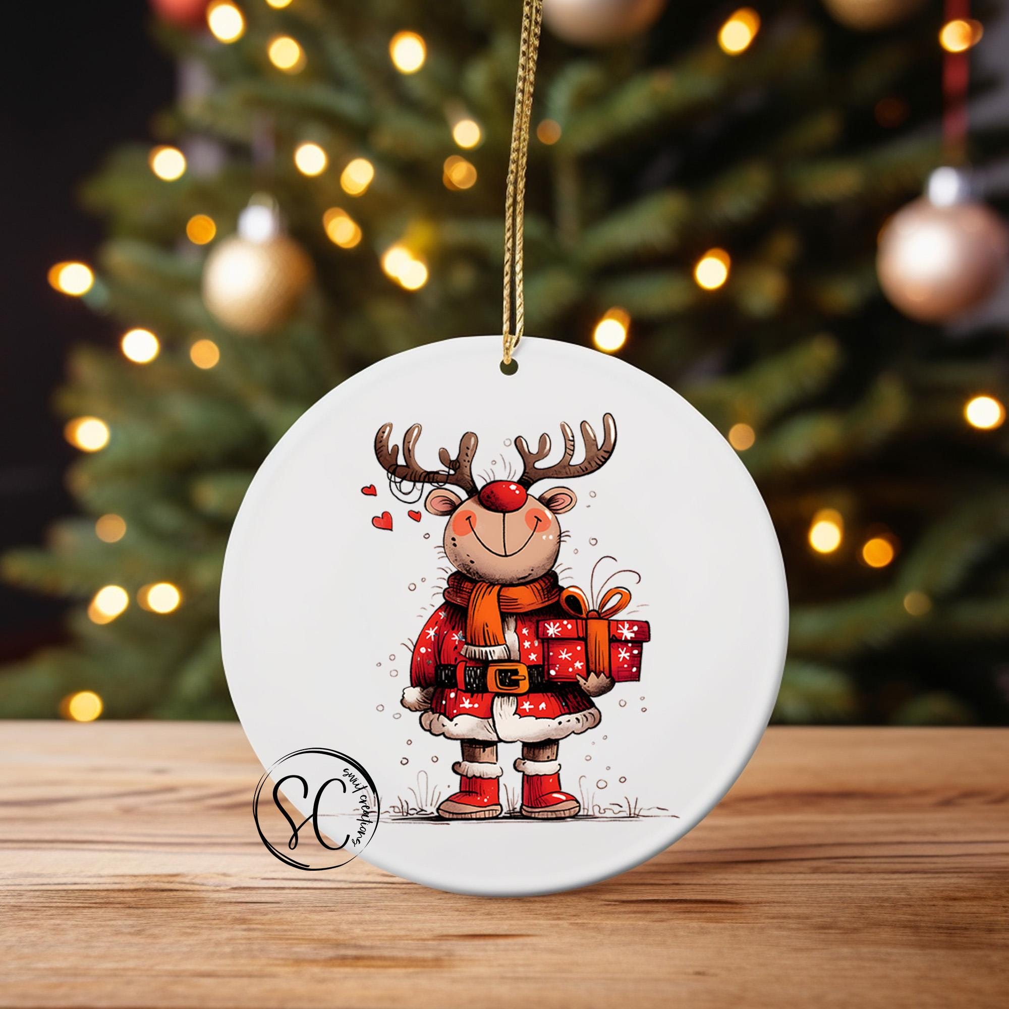 Reindeer Christmas UV DTF Transfer for Ornament O-1255UV