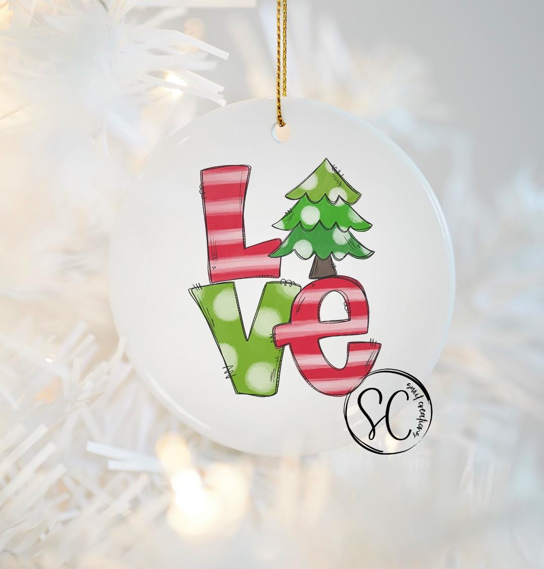Love Christmas UV DTF Transfer for Ornament O-016UV
