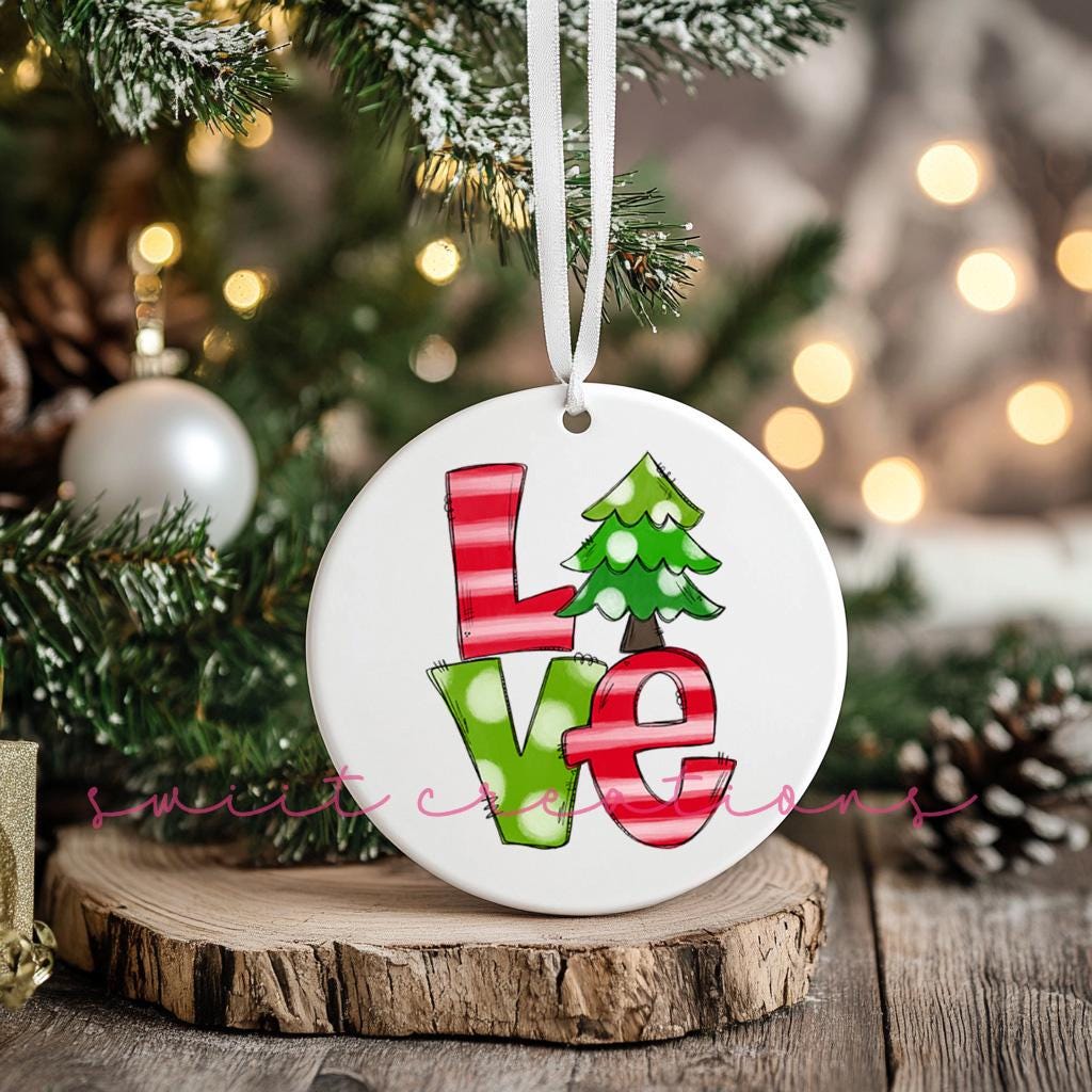 Love Christmas UV DTF Transfer for Ornament O-016UV