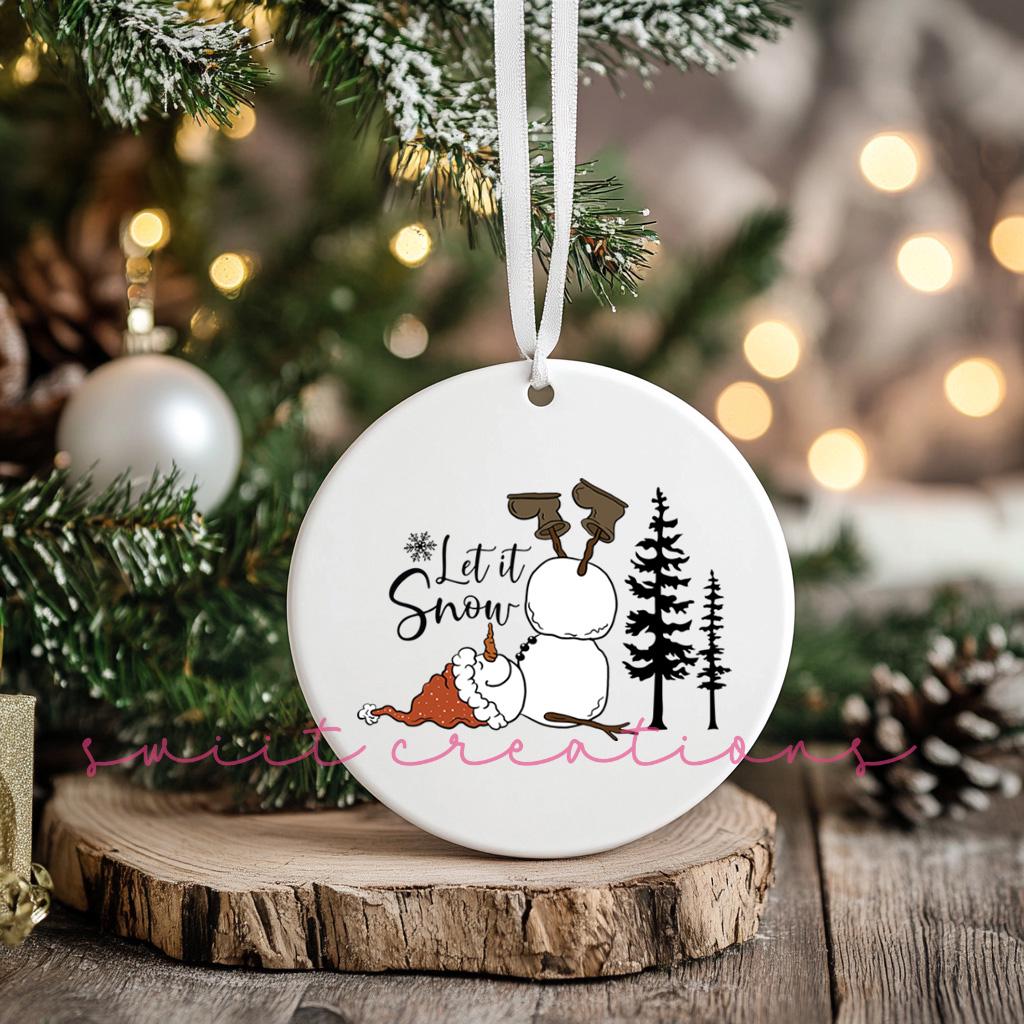 Let It Snow Christmas UV DTF Transfer for Ornament O-1089UV
