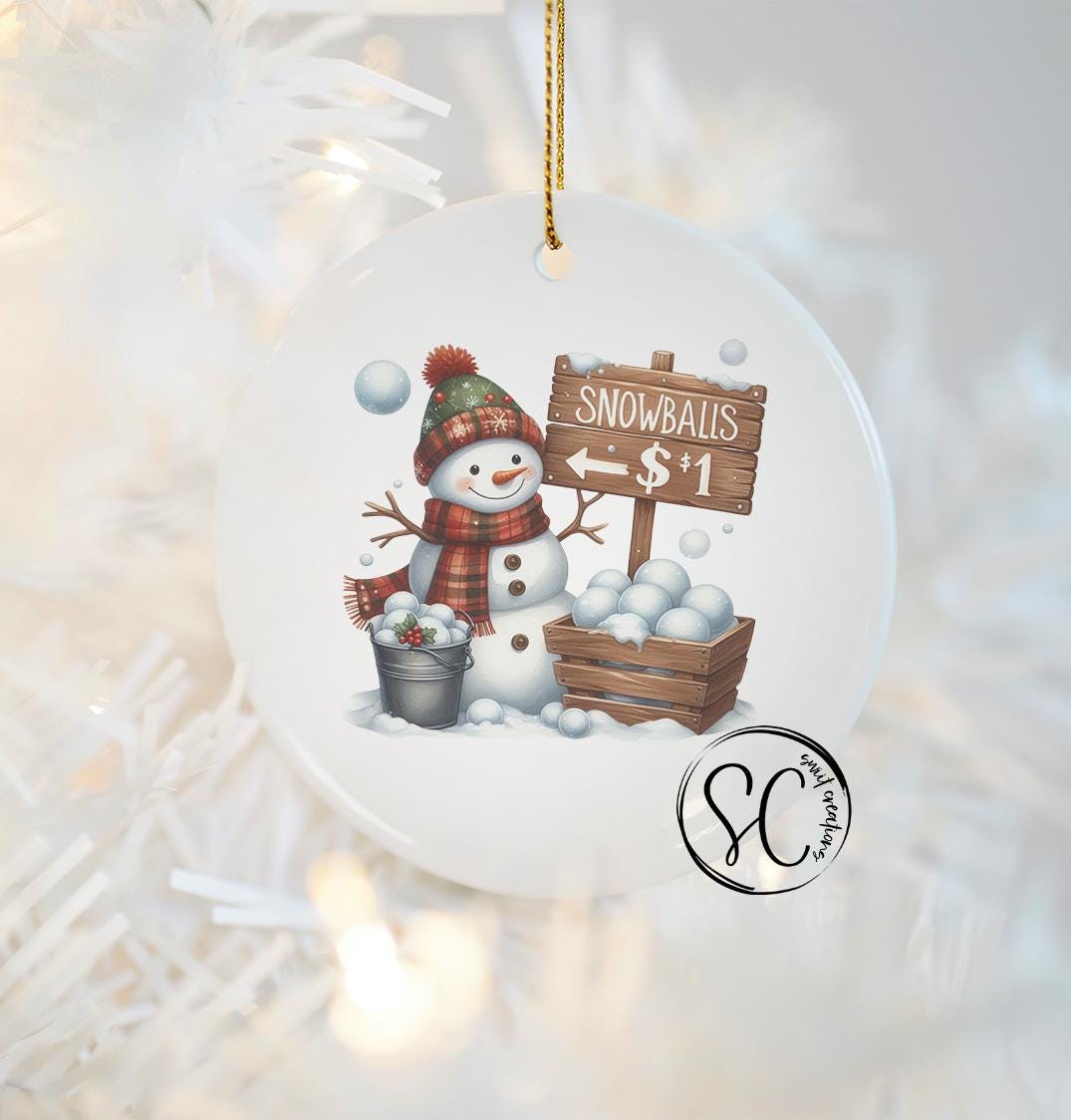 Snowman UV DTF Ornament Transfer O-1194UV